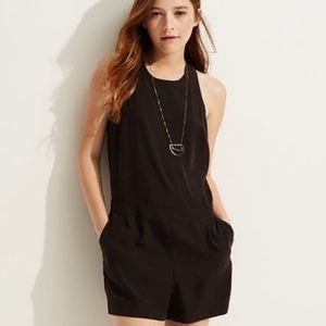 Lou & Grey Solid Black Sleeveless  Romper XS